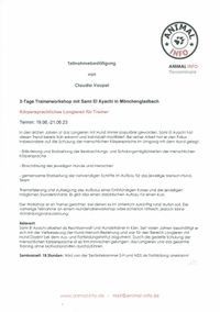 Zertifikat Trainerworkshop K&ouml;rpersprachliches Longieren mit Hund bei Sami El Ayachi (19.-21.06.2023)