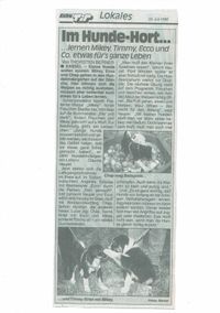 Extra Tip-Bericht 22.07.1998 (Autor: Thorsten Berner) - Im Hunde-Hort...